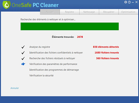 Analyse et nettoyage de votre PC à l'aide de OneSafe PC Cleaner - OneSafe  Software FR